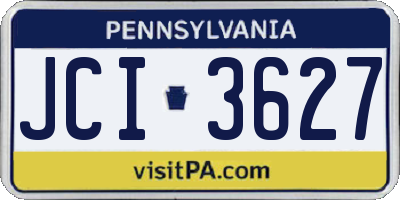 PA license plate JCI3627