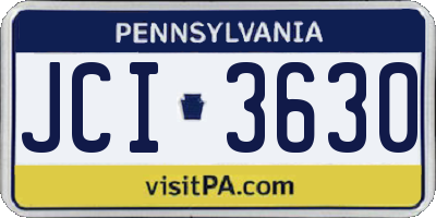 PA license plate JCI3630