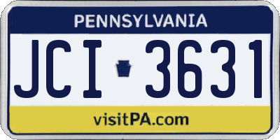 PA license plate JCI3631