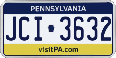 PA license plate JCI3632
