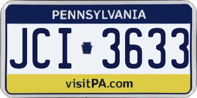 PA license plate JCI3633