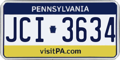 PA license plate JCI3634