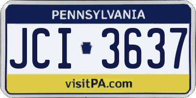 PA license plate JCI3637