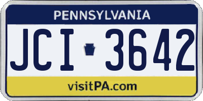 PA license plate JCI3642