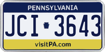 PA license plate JCI3643