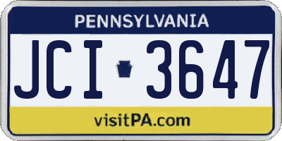PA license plate JCI3647