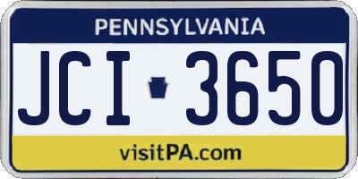 PA license plate JCI3650