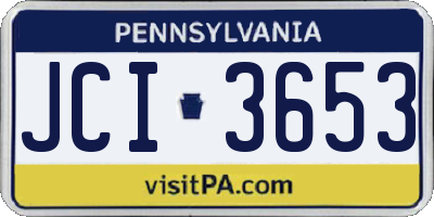 PA license plate JCI3653
