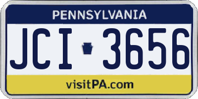 PA license plate JCI3656