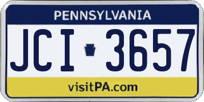 PA license plate JCI3657