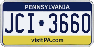 PA license plate JCI3660