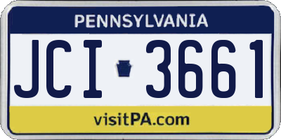 PA license plate JCI3661