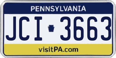 PA license plate JCI3663