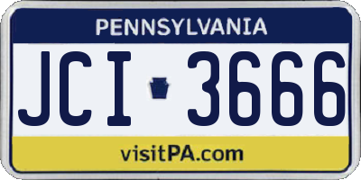 PA license plate JCI3666