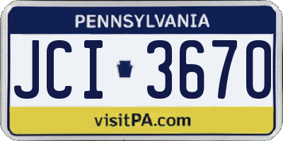 PA license plate JCI3670