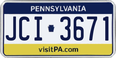 PA license plate JCI3671