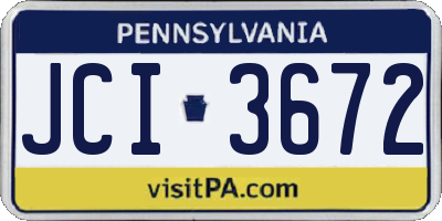 PA license plate JCI3672