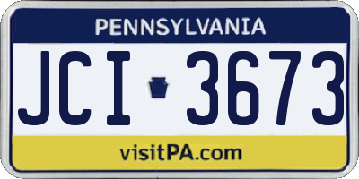 PA license plate JCI3673