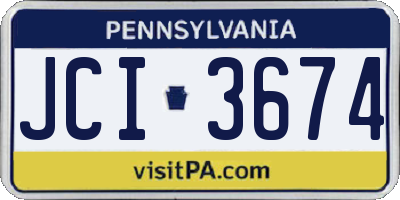 PA license plate JCI3674