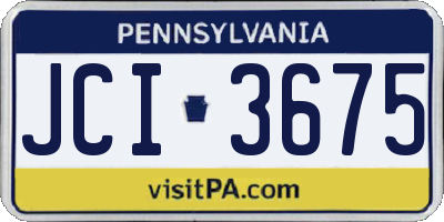 PA license plate JCI3675