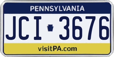 PA license plate JCI3676