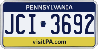 PA license plate JCI3692