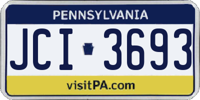 PA license plate JCI3693