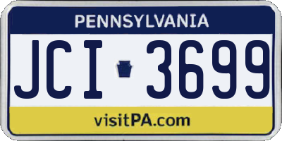 PA license plate JCI3699