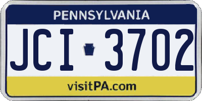 PA license plate JCI3702