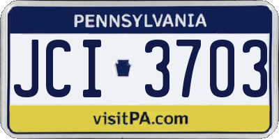 PA license plate JCI3703