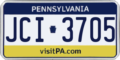 PA license plate JCI3705
