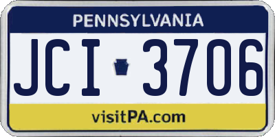 PA license plate JCI3706