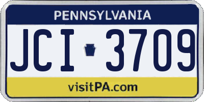 PA license plate JCI3709