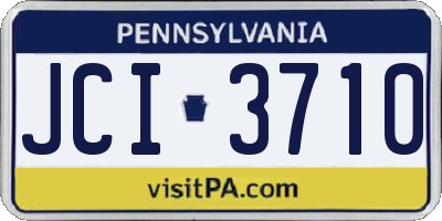 PA license plate JCI3710