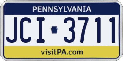 PA license plate JCI3711