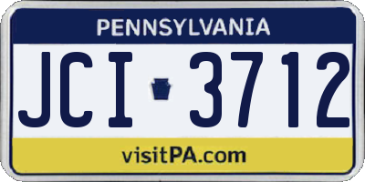 PA license plate JCI3712
