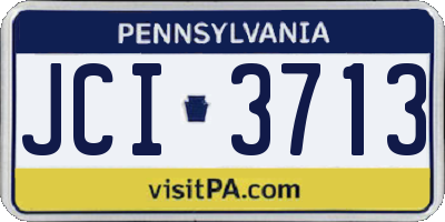 PA license plate JCI3713