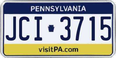 PA license plate JCI3715