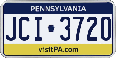 PA license plate JCI3720