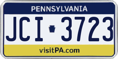 PA license plate JCI3723