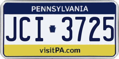PA license plate JCI3725
