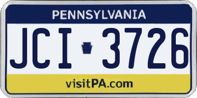 PA license plate JCI3726