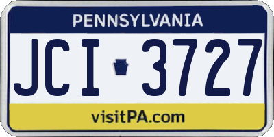 PA license plate JCI3727
