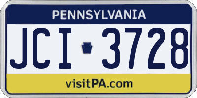 PA license plate JCI3728