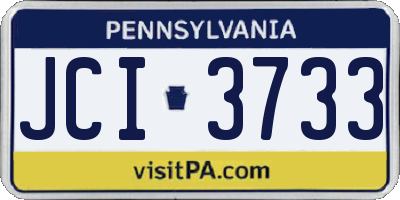 PA license plate JCI3733