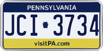PA license plate JCI3734