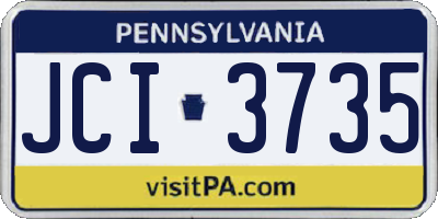 PA license plate JCI3735