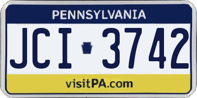 PA license plate JCI3742