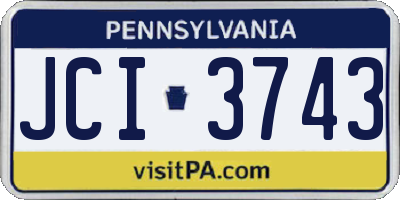 PA license plate JCI3743