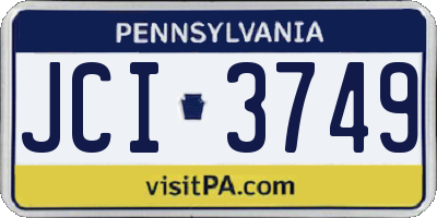 PA license plate JCI3749